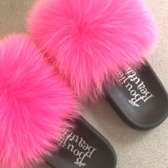 100% REAL FUR SLIPPER SLIDES - Picture 3 of 8